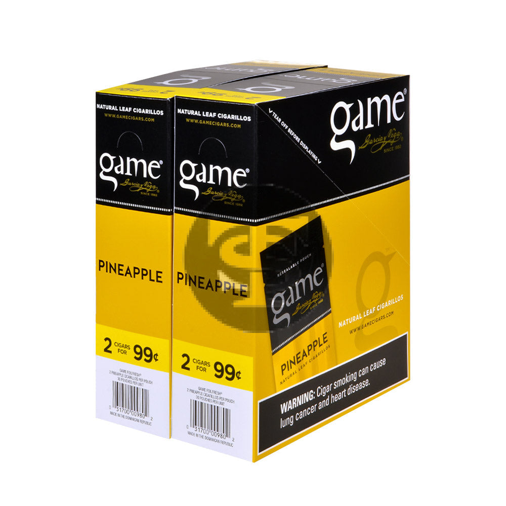 Game Vega Cigarillos Pineapple Foil 2 for 99 Cents 30 Pouches of 2 2