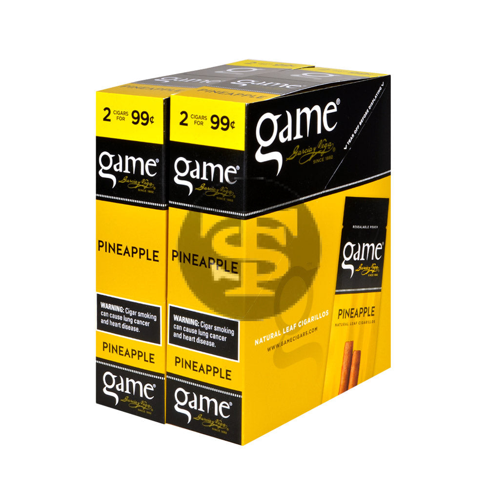Game Vega Cigarillos Pineapple Foil 2 for 99 Cents 30 Pouches of 2 1