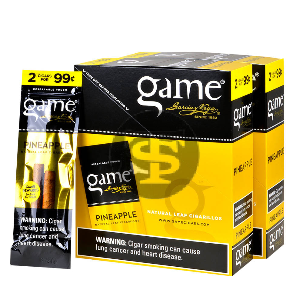 Game Vega Cigarillos Pineapple Foil 2 for 99 Cents 30 Pouches of 2 3