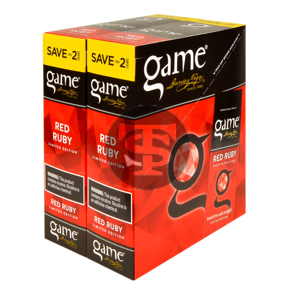 Game Vega Cigarillos Red Ruby Foil 30 Pouches of 2