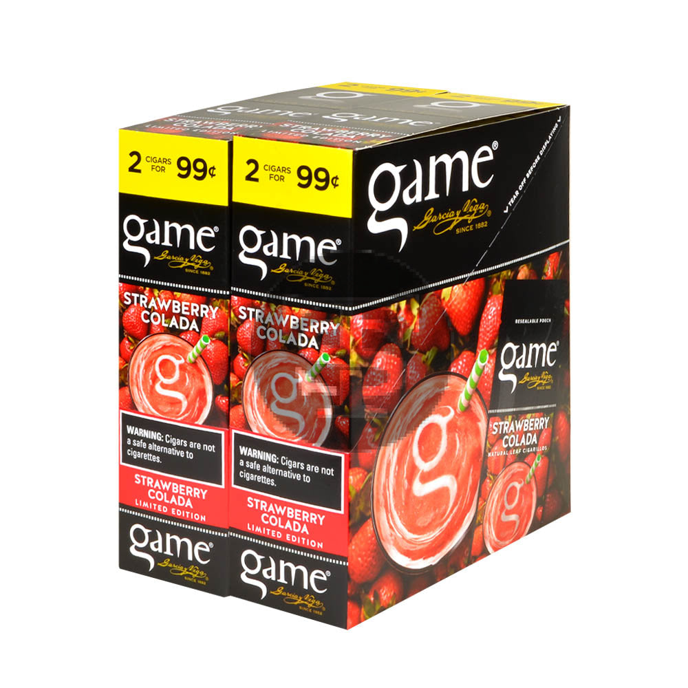 Game Vega Cigarillos Strawberry Colada Foil 2 for 99 Cents 30 Pouches of 2