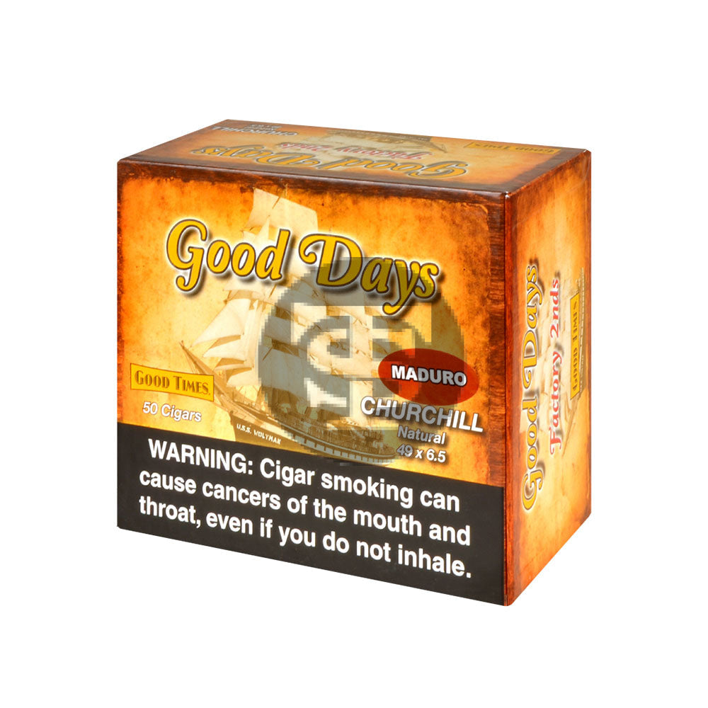 Good Days Factory Rejects Churchill Maduro Cigars Box of 50 1