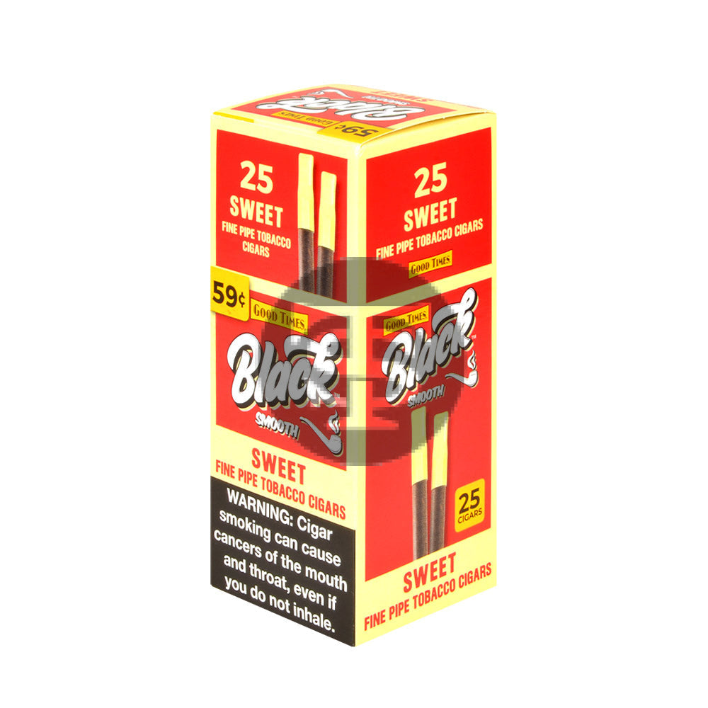 25 to buy tobacco Good Times Black & Smooth Cigars 59 Cents Box of 25 Sweet – Tobacco Stock