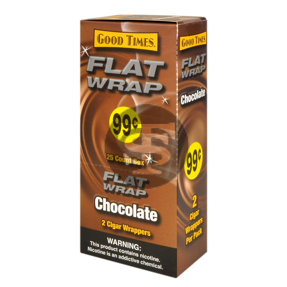 Good Times Chocolate Flat Wraps Pre Priced 25 Pouches of 2