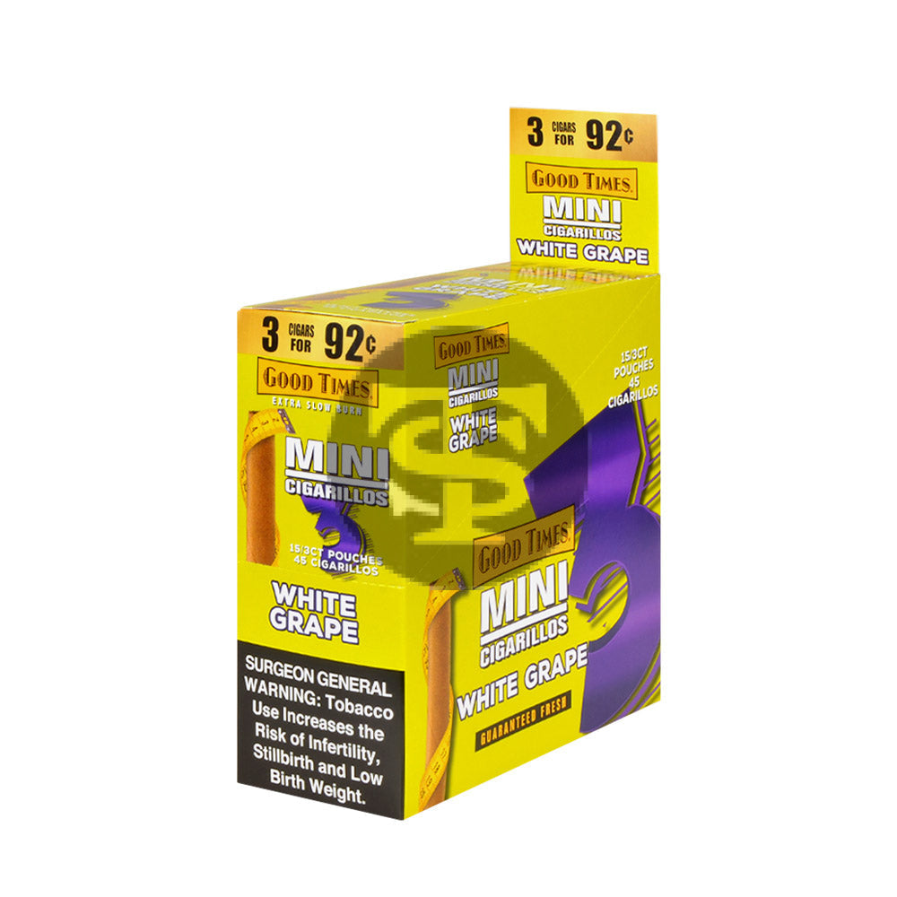 Good Times Cigarillos 3 For 92 Cents 15 Packs of 3 White Grape