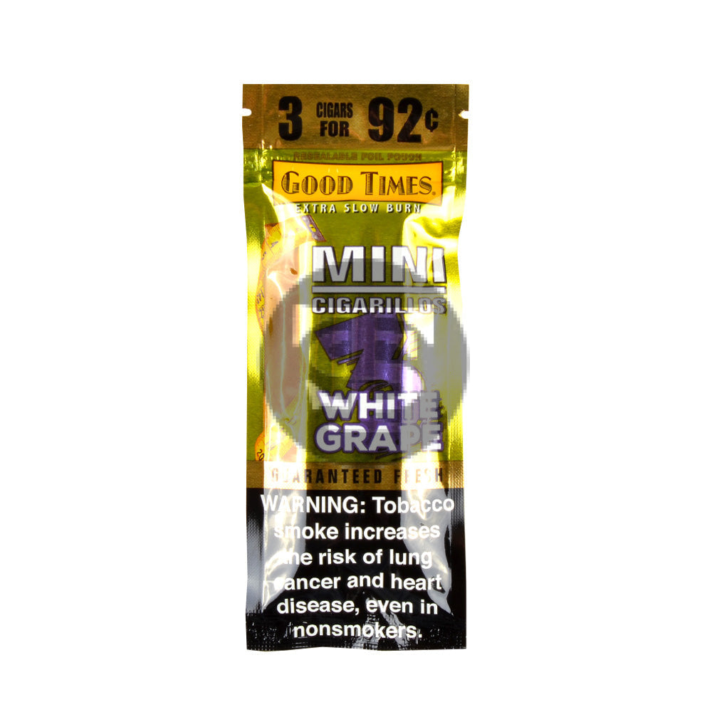 Good Times Cigarillos 3 For 92 Cents 15 Packs of 3 White Grape