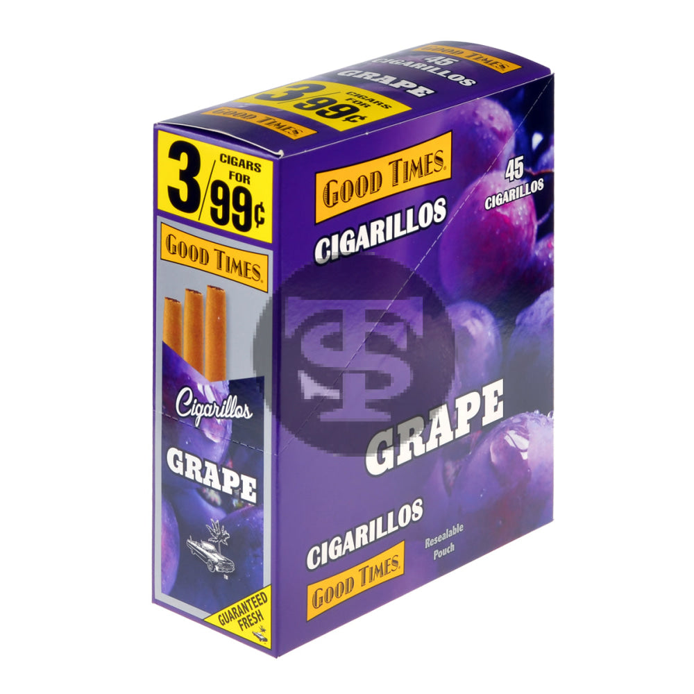 Good Times Cigarillos Grape 3 for 99 Cents Pre Priced 15 Packs of 3 1
