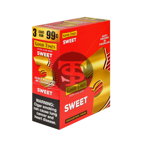 Good Times Cigarillos Sweet 3 for 99 Cents Pre Priced 15 Packs of 3