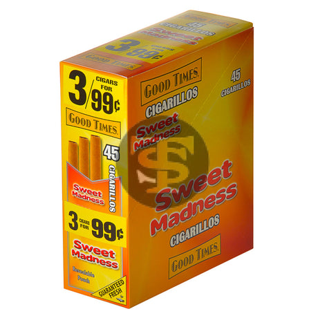 Good Times Cigarillos Sweet Madness 3 for 99 Cents Pre Priced 15 Packs of 3 1