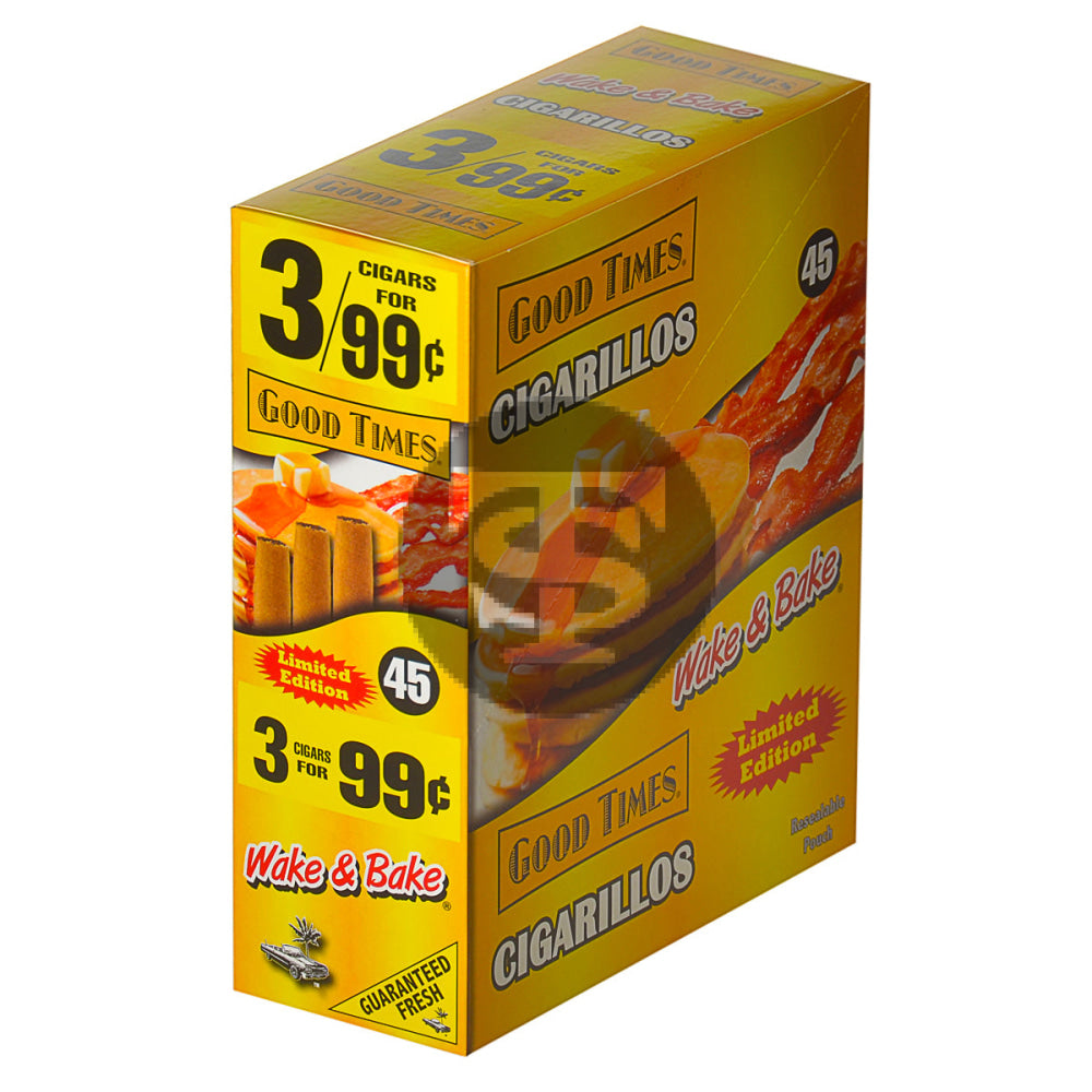 Good Times Cigarillos Wake & Bake 3 for 99 Cents Pre Priced 15 Packs of 3 1