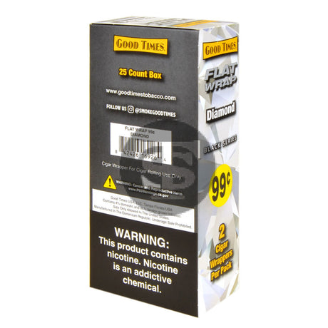 Good Times DIamond Flat Wraps Pre Priced 25 Pouches of 2
