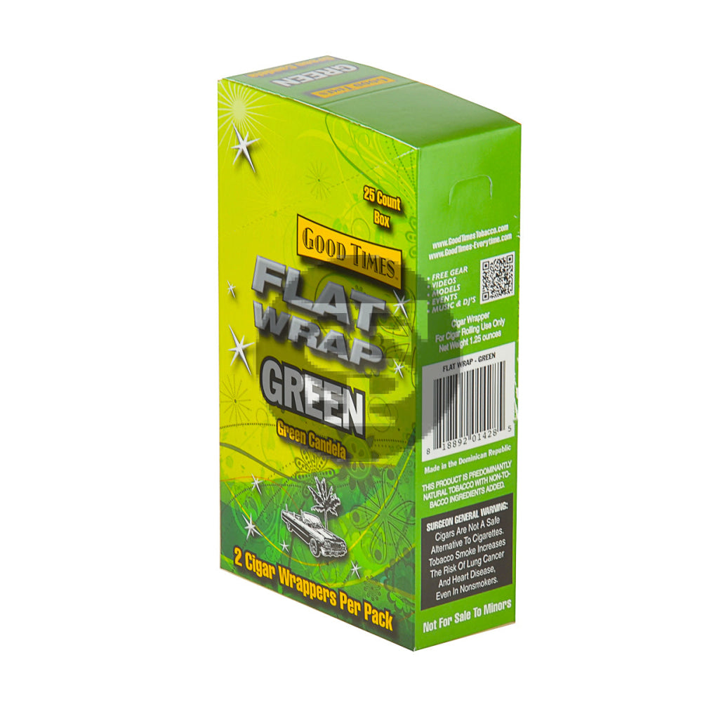 Good Times Green"Green Candela" Flat Wraps Pre Priced 25 Pouches of 2 1