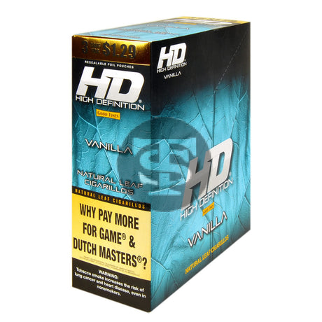 Good Times HD Cigarillos 3 For $1.29 Vanilla 15 Pouches