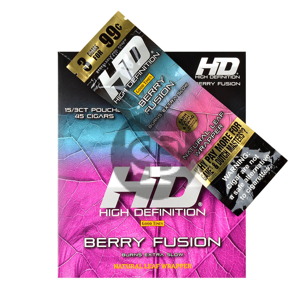 Good Times HD Cigarillos 3 For 99c Berry Fusion 15 Pouches