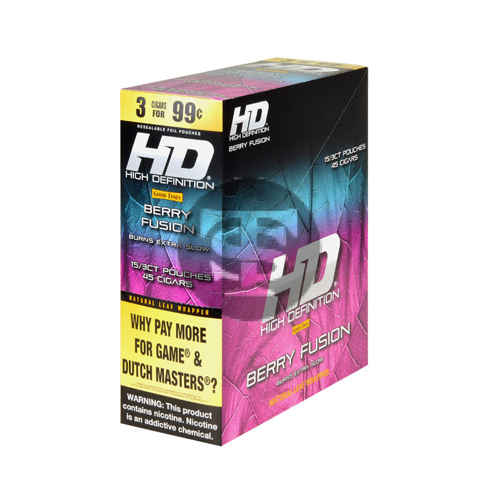 Good Times HD Cigarillos 3 For 99c Berry Fusion 15 Pouches