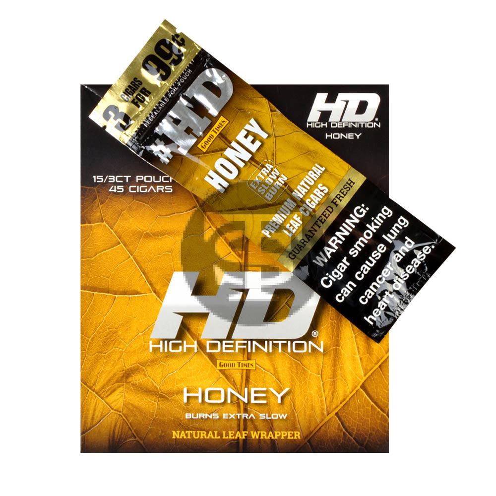 Good Times HD Cigarillos 3 For 99c Honey 15 Pouches – Tobacco Stock