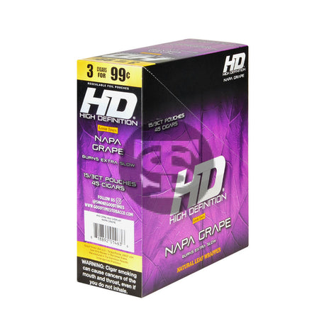 Good Times HD Cigarillos 3 For 99c Napa Grape 15 Pouches
