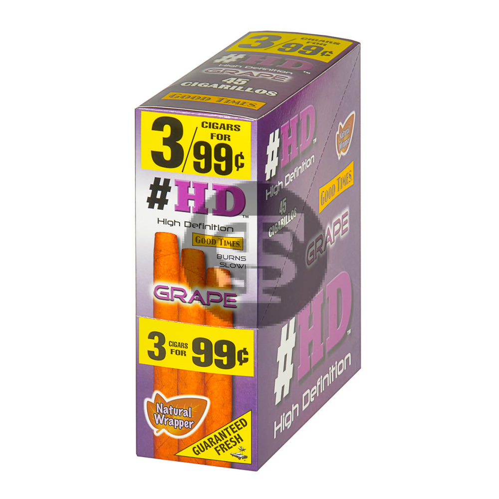 Good Times HD Cigarillos 3 For 99c Grape 15 Pouches 1