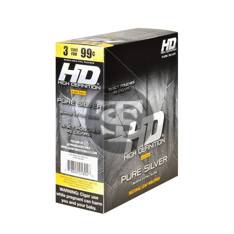 Good Times HD Cigarillos 3 For 99c Pure Silver 15 Pouches