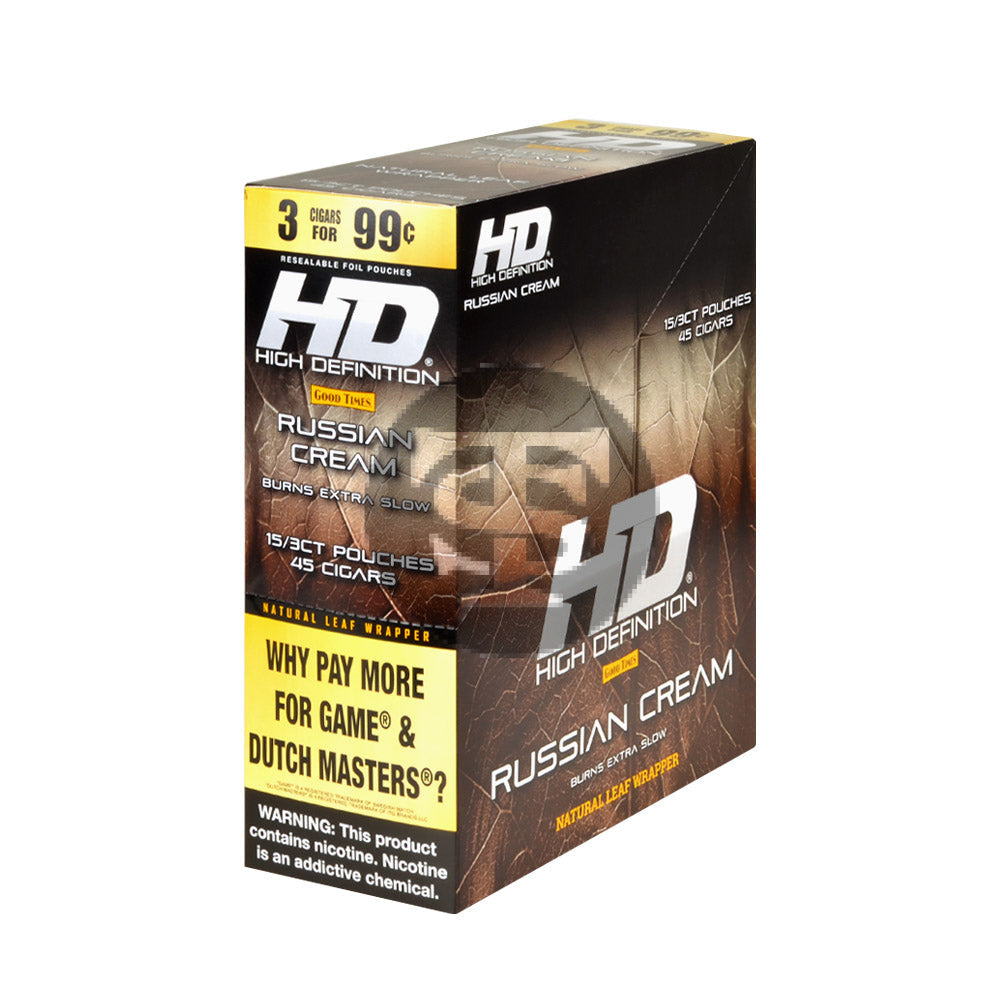 Good Times HD Cigarillos 3 For 99c Russian Cream 15 Pouches