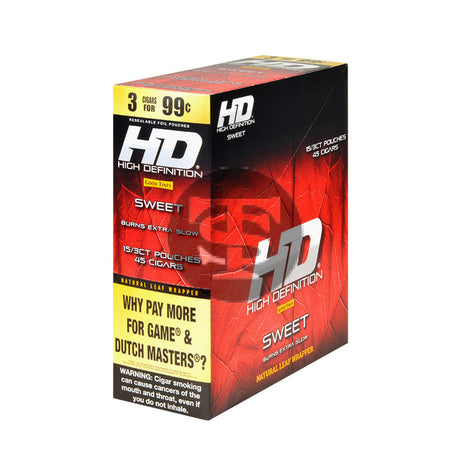 Good Times HD Cigarillos 3 For 99c Sweet (RED) 15 Pouches