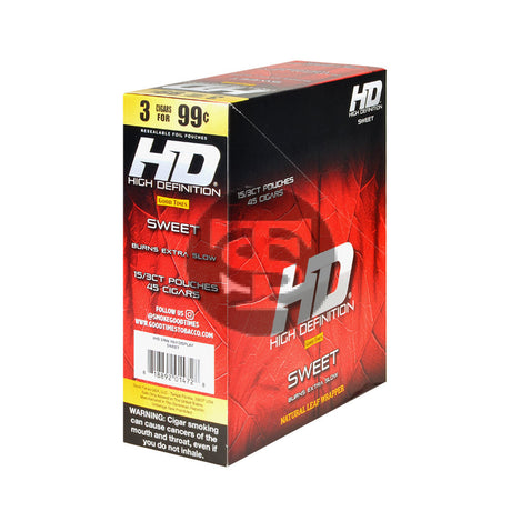 Good Times HD Cigarillos 3 For 99c Sweet (RED) 15 Pouches