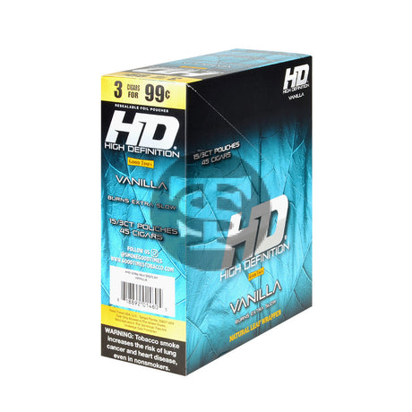 Good Times HD Cigarillos 3 For 99c Vanilla 15 Pouches