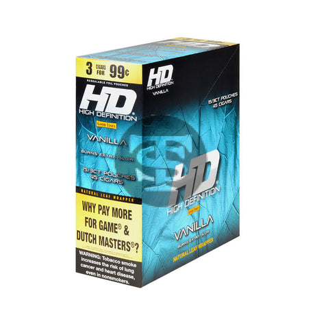 Good Times HD Cigarillos 3 For 99c Vanilla 15 Pouches