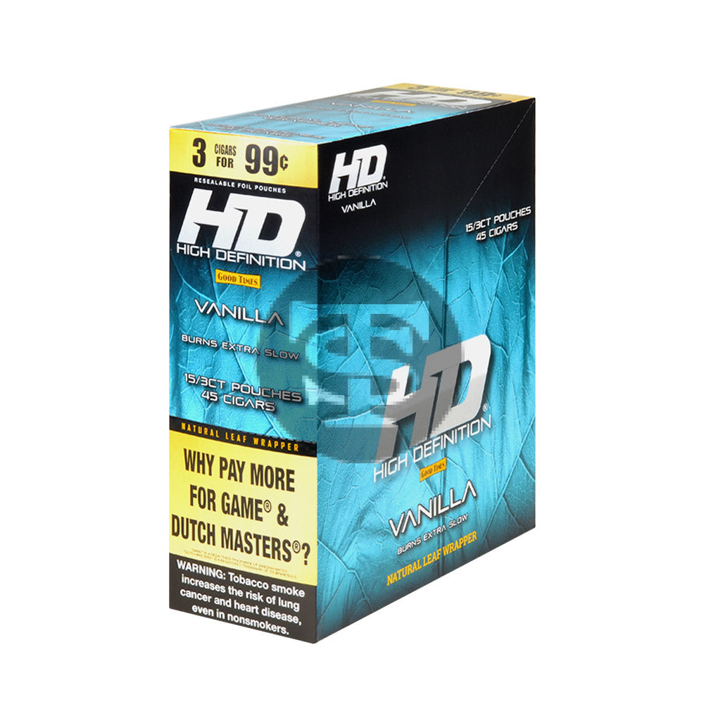 Good Times HD Cigarillos 3 For 99c Vanilla 15 Pouches