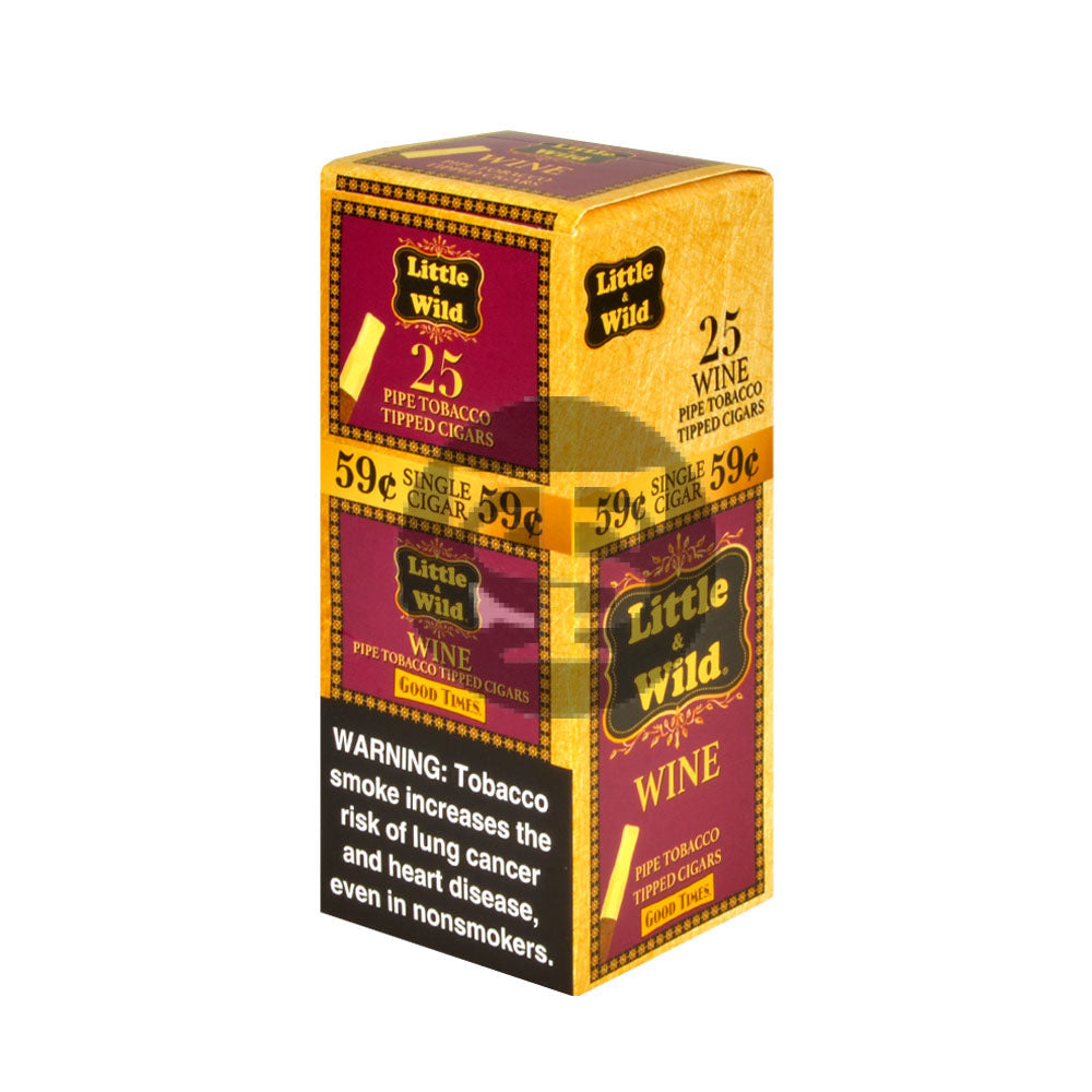 Good Times Little And Wild Cigars 59 Cents Wine Box of 25 1