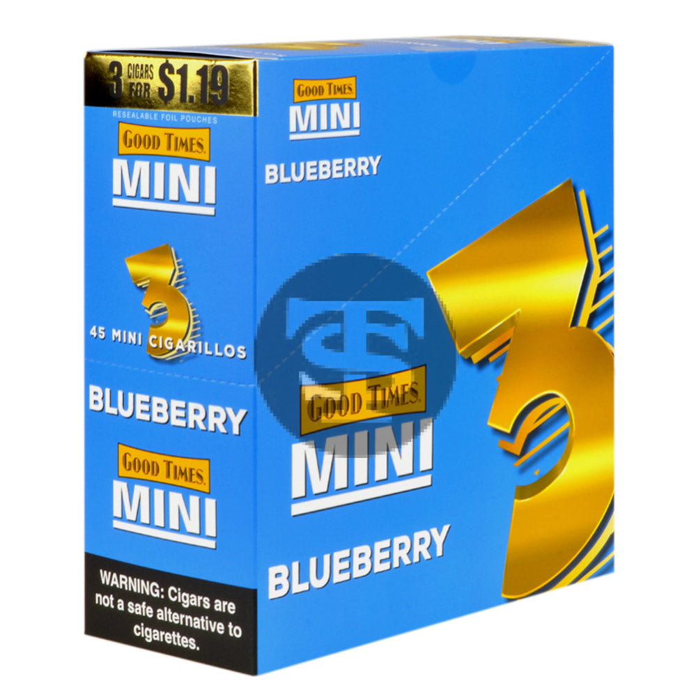Good Times Mini Cigarillos Blueberry Pre Priced $1.19 15 Packs of 3