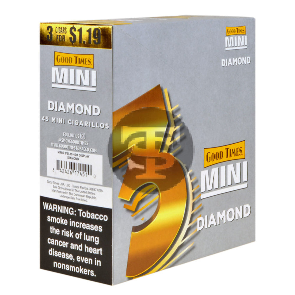 Good Times Mini Cigarillos Diamond Pre Priced $1.19 15 Packs of 3