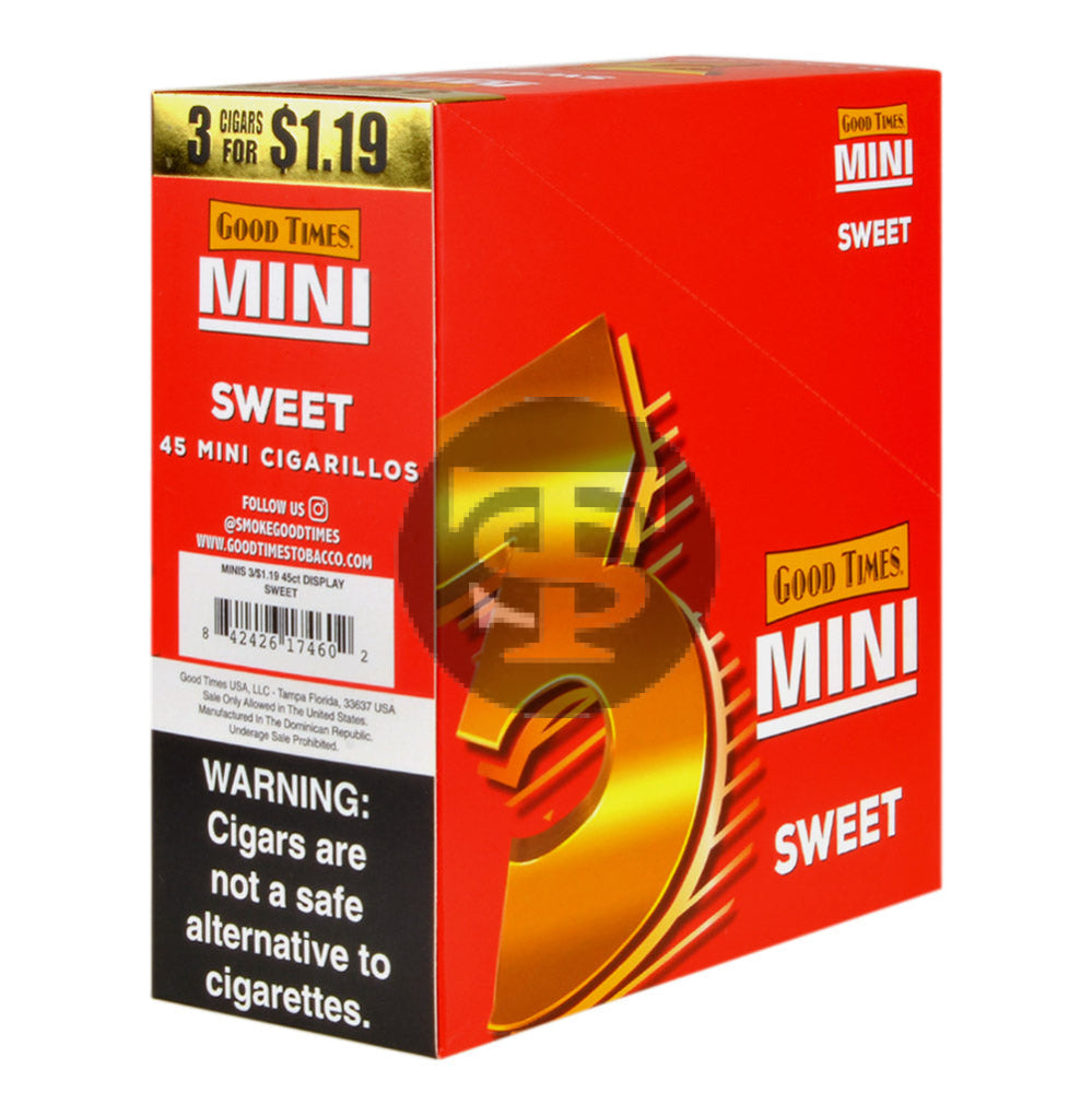 Good Times Mini Cigarillos Sweet Pre Priced $1.19 15 Packs of 3