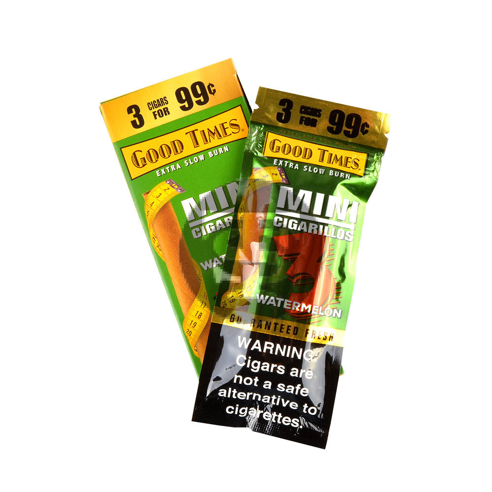Good Times Mini Cigarillos Watermelon Pre Priced 15 Packs of 3