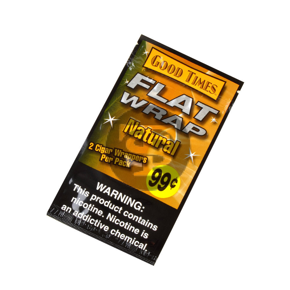 Good Times Natural Flat Wraps Pre Priced 25 Pouches of 2