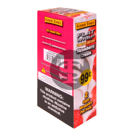 Good Times Strawberry Cream Flat Wraps Pre Priced 25 Pouches of 2