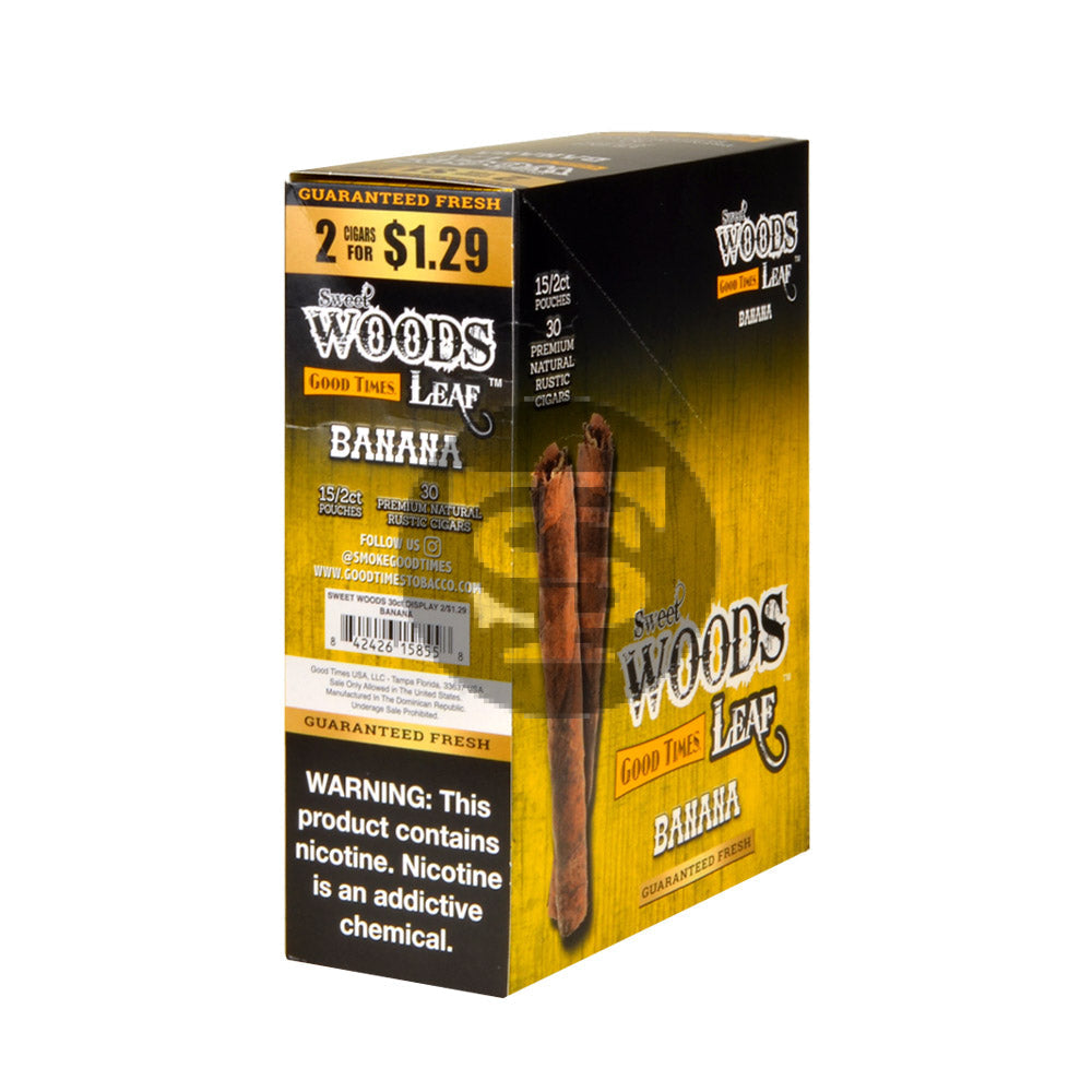 Good Times Sweet Woods 2 For $1.29 Cigarillos 15 Pouches Of 2 Banana 2