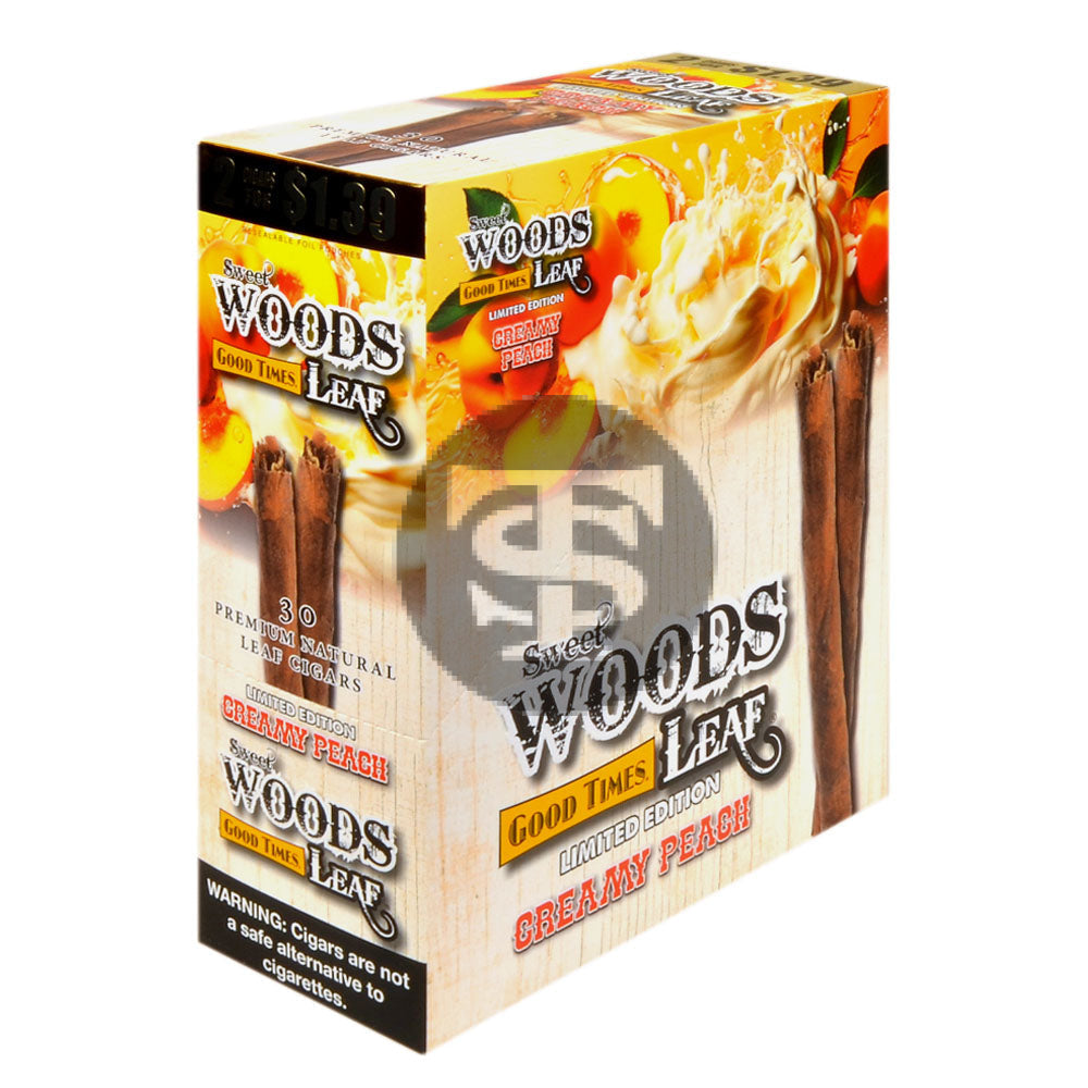 Good Times Sweet Woods 2 For $1.39 Cigarillos 15 Pouches of 2 Creamy Peach