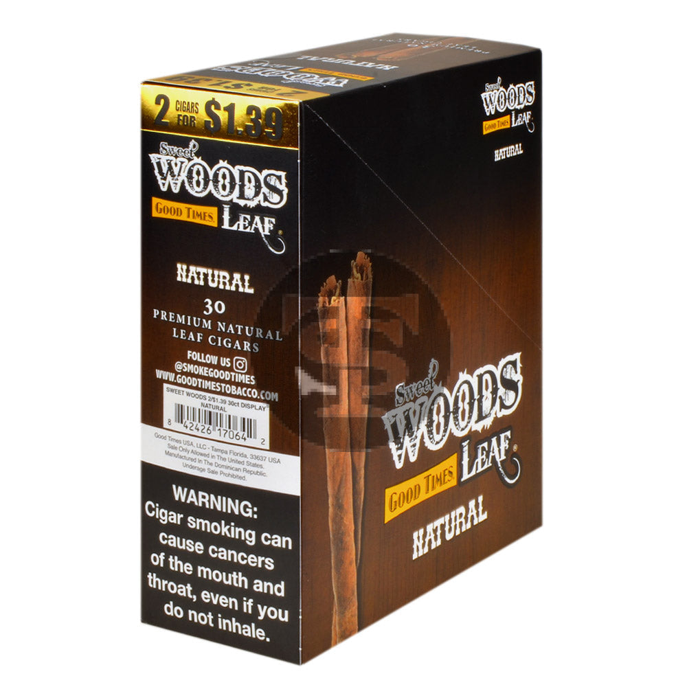 Good Times Sweet Woods 2 For $1.39 Cigarillos 15 Pouches of 2 Natural