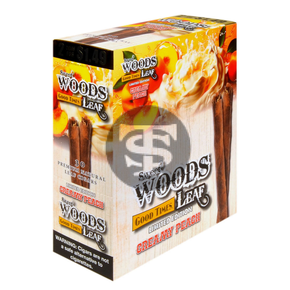 Good Times Sweet Woods 2 For $1.49 Cigarillos 15 Pouches of 2 Creamy Peach