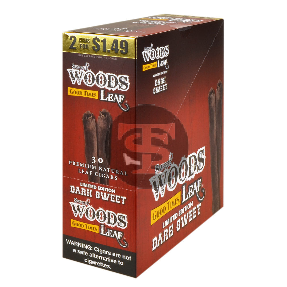 Good Times Sweet Woods 2 For $1.49 Cigarillos 15 Pouches of 2 Dark Sweet