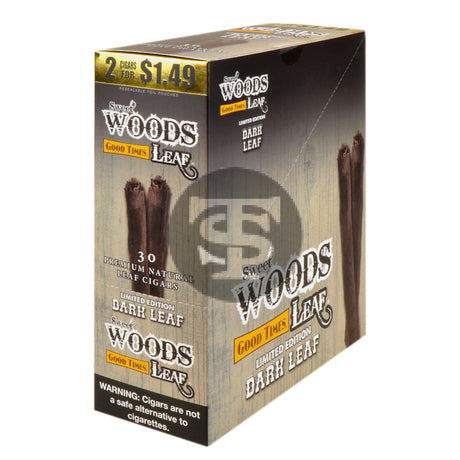 Good Times Sweet Woods 2 For $1.49 Cigarillos 15 Pouches of 2 Dark Leaf