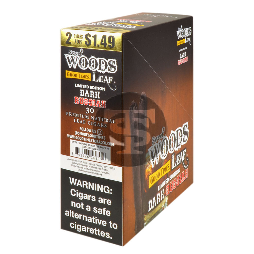 Good Times Sweet Woods 2 For $1.49 Cigarillos 15 Pouches of 2 Dark Russian