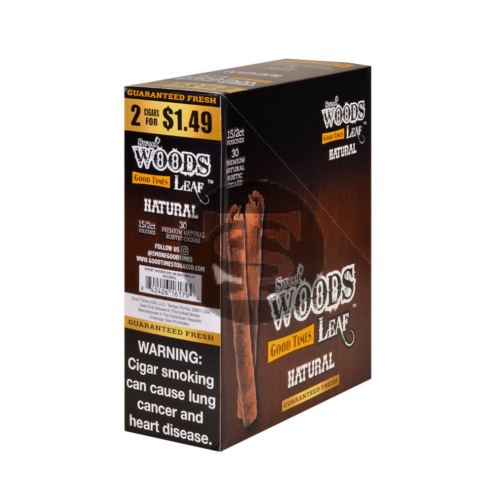 Good Times Sweet Woods 2 For $1.49 Cigarillos 15 Pouches of 2 Natural
