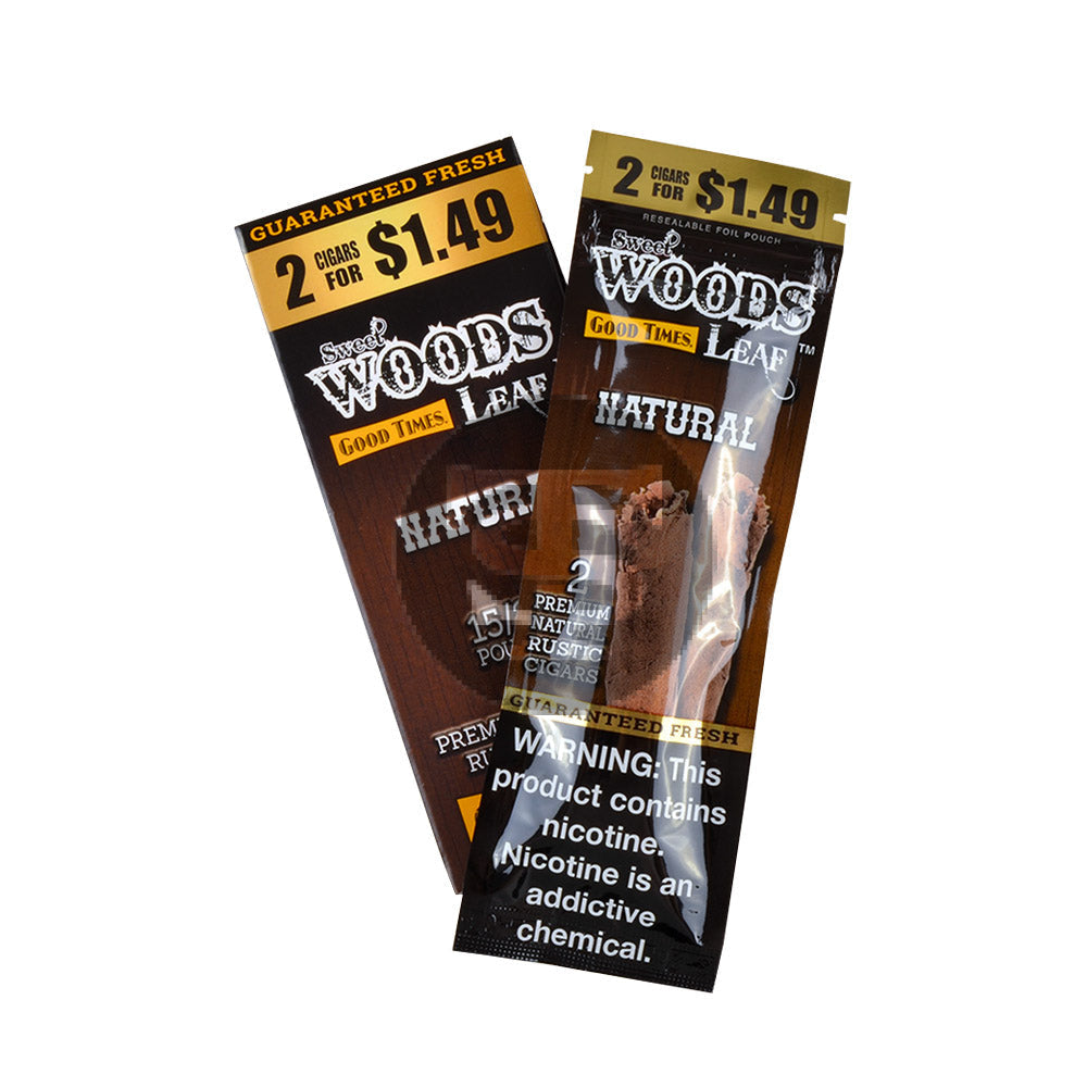 Good Times Sweet Woods 2 For $1.49 Cigarillos 15 Pouches of 2 Natural