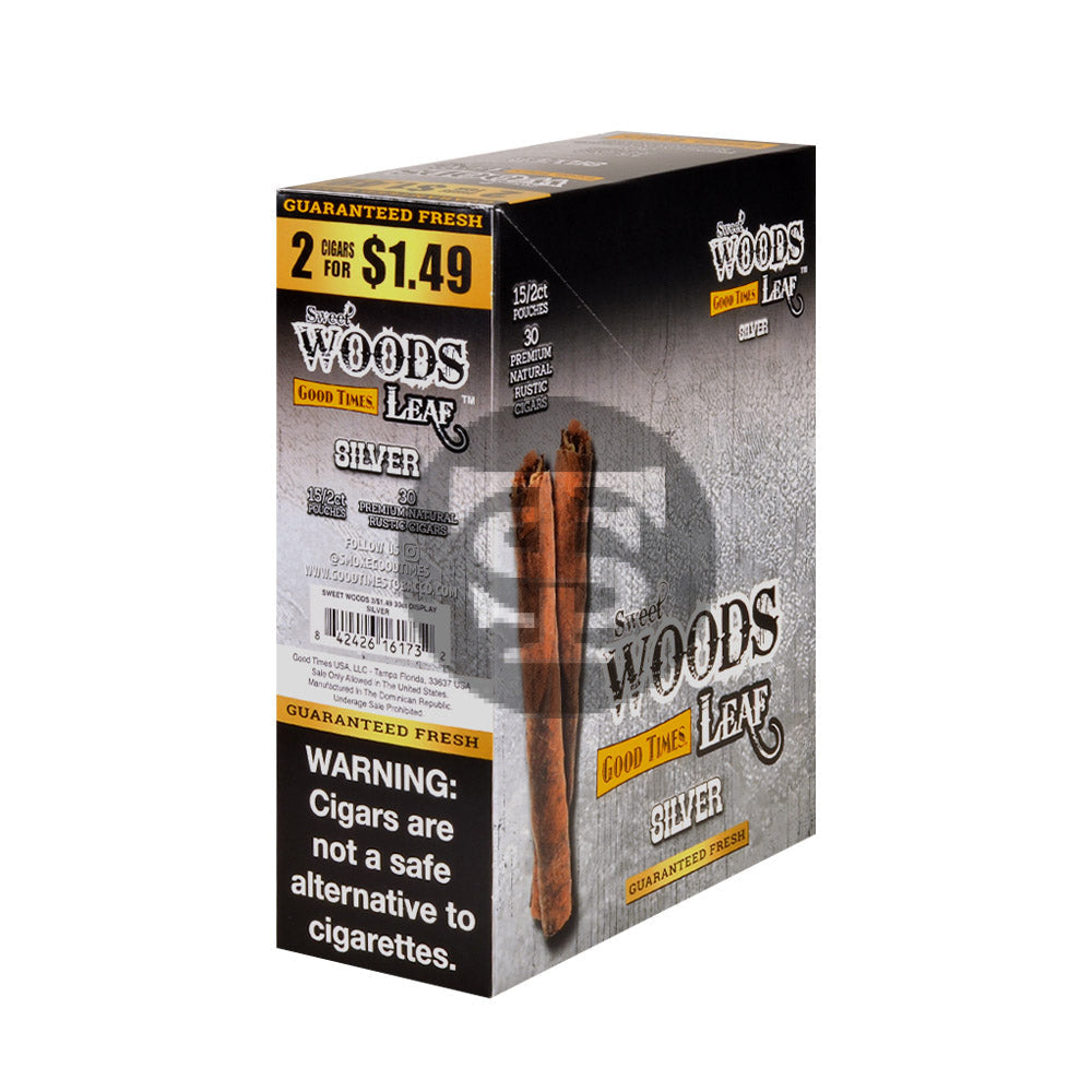 Good Times Sweet Woods 2 For $1.49 Cigarillos 15 Pouches of 2 Silver