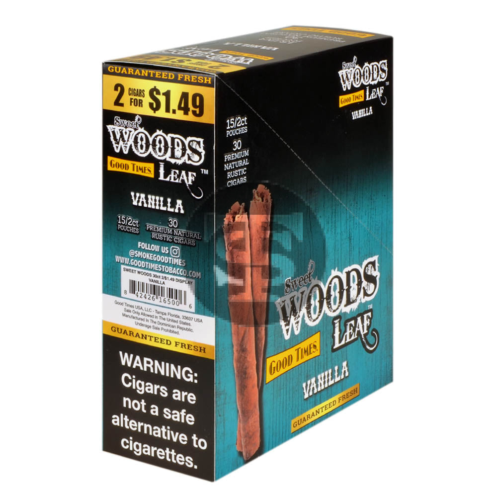 Good Times Sweet Woods 2 For $1.49 Cigarillos 15 Pouches of 2 Vanilla