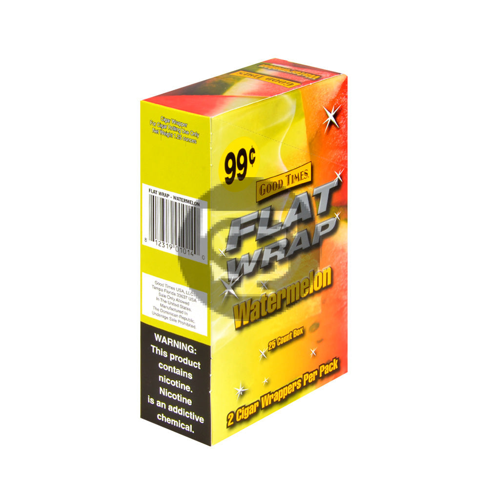 Good Times Watermelon Flat Wraps Pre Priced 25 Pouches of 2