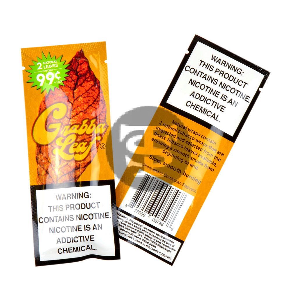 NE⁢VER ST⁢ILL フラ⁢ップバ⁢ックパ⁢ックラ⁢ージ Grabba Leaf Cigar Wrap Pack of 25, Pre-priced 2x99c – Tobacco Stock