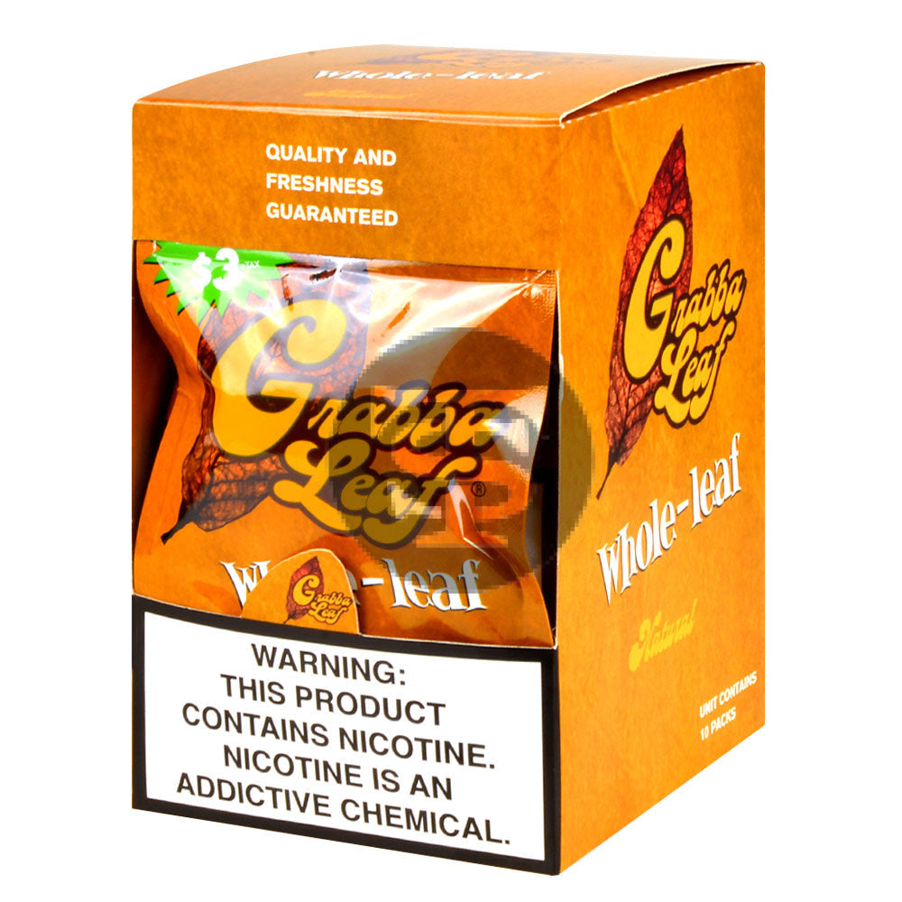 Grabba Leaf Natural Whole Leaf Pack of 10 (yellow) pre-priced $3